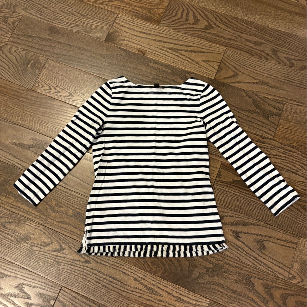 J. Crew Navy and White Striped Tee XXS